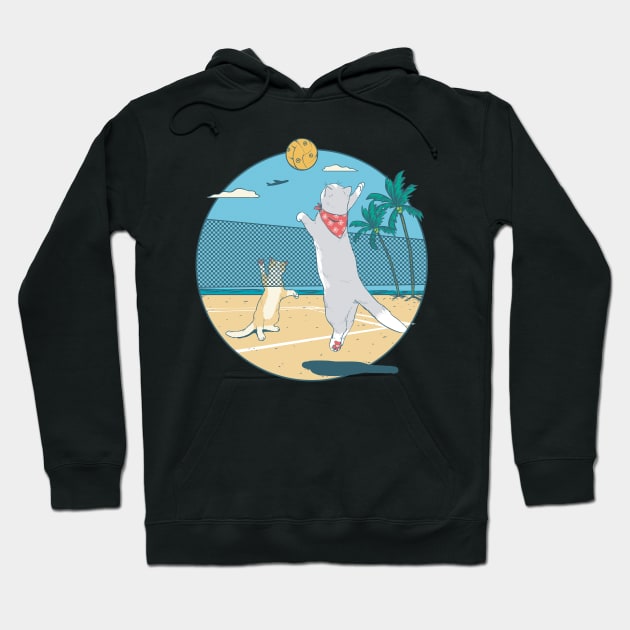 cat love volleyball Hoodie by dreamiedesire